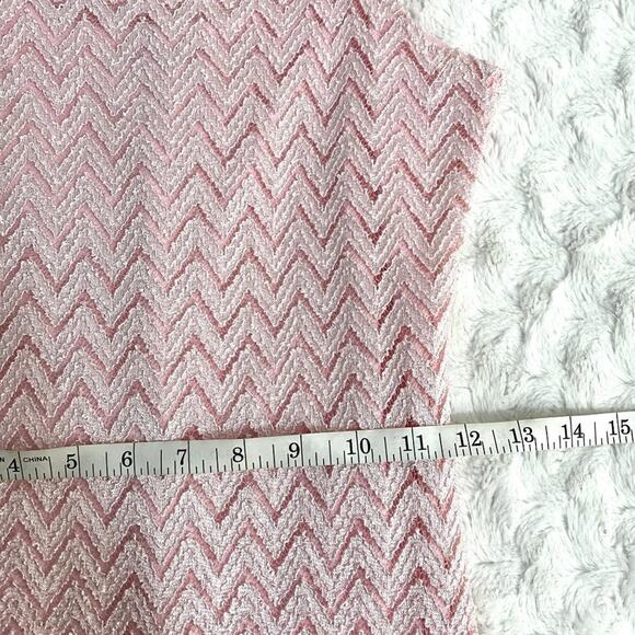 Vintage Y2K Mercury USA Pink Chevron Lace Spaghetti Strap 90s Mini Dress M - Picture 7 of 8